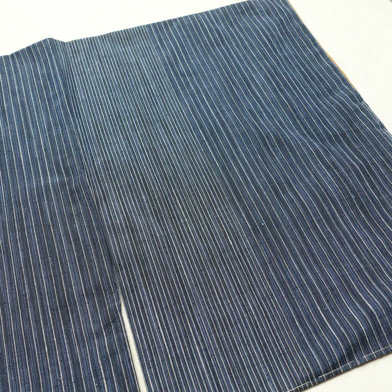 紬 しつけ糸付き 正絹 縞柄・線柄 袷仕立て 身丈161cm 裄丈64cm 青・紺_画像12