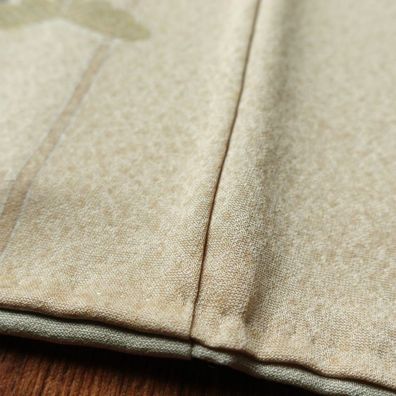 訪問着 正絹 古典柄 袷仕立て 身丈162cm 裄丈67.5cm 金彩 松 緑・うぐいす色_画像8