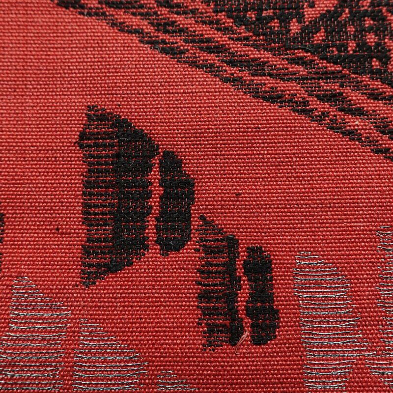 名古屋帯 六通柄 正絹 幾何学柄・抽象柄 名古屋仕立て 赤・朱_画像5