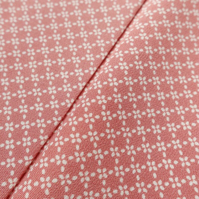 江戸小紋 やまと謹製 縮緬 正絹 古典柄 袷仕立て 身丈155cm 裄丈65.5cm 小紋 着物 ピンク_画像7