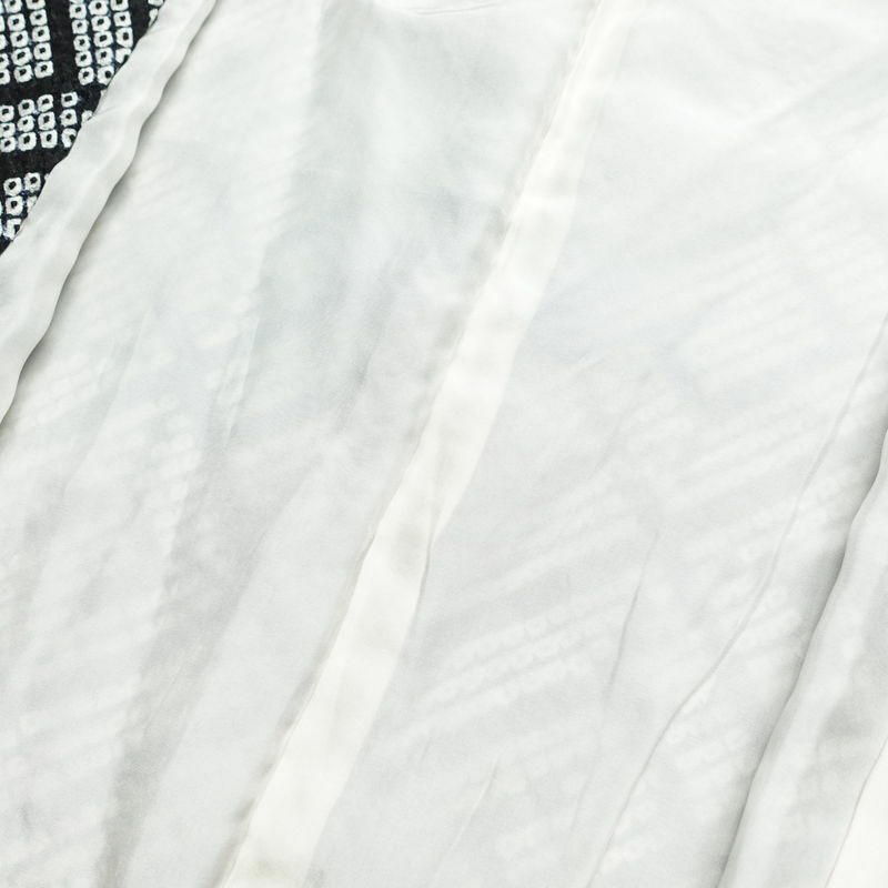 小紋 絞り 正絹 古典柄 袷仕立て 身丈156cm 裄丈62cm 着物 黒_画像17