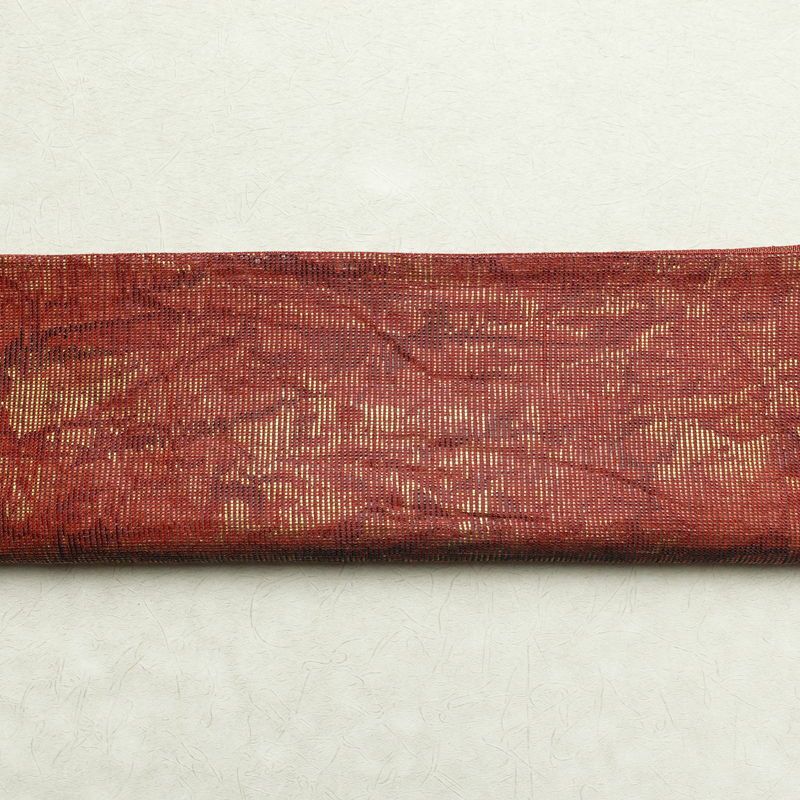 袋帯 六通柄 フォーマル用 正絹 幾何学柄・抽象柄 小豆・エンジ_画像14
