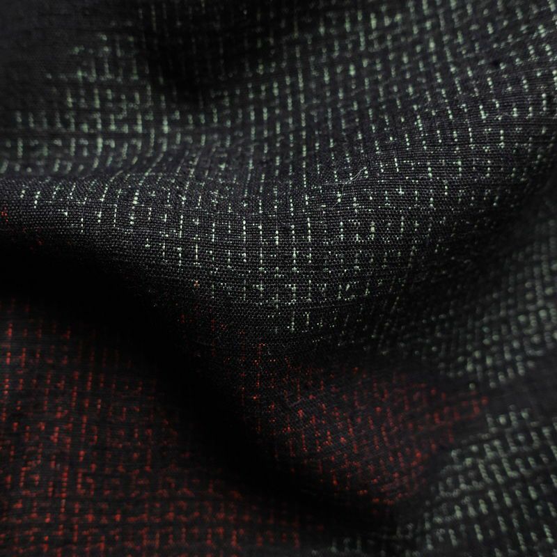 紬 正絹 幾何学柄・抽象柄 袷仕立て 身丈156cm 裄丈63.5cm 多色使い_画像21