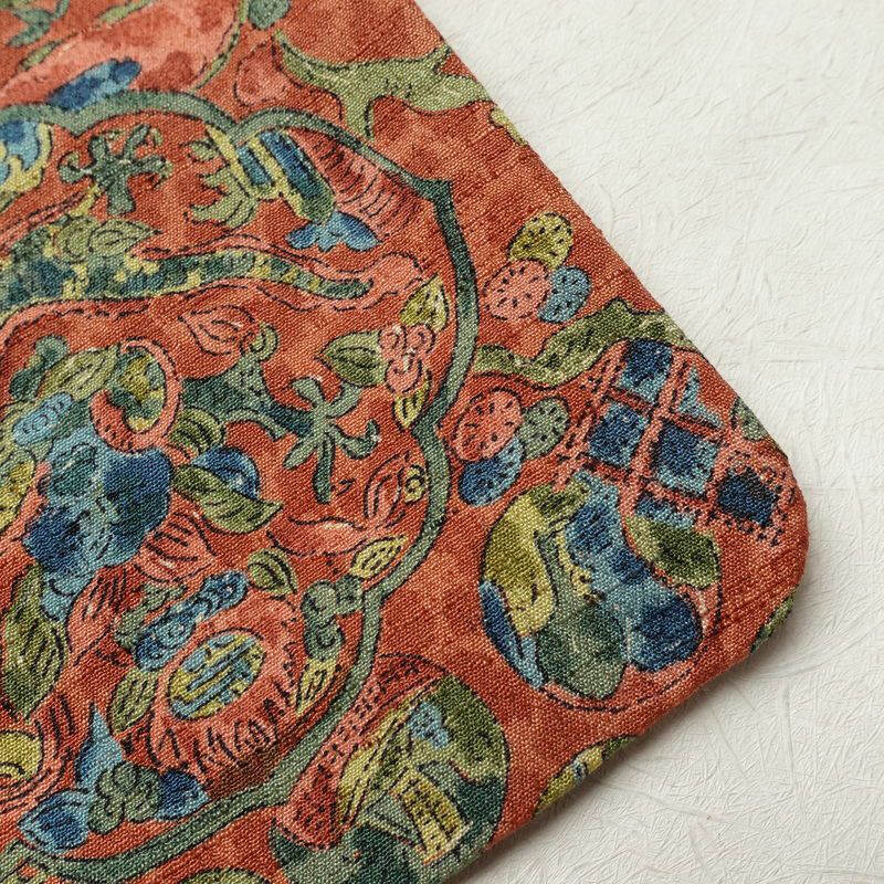 紬 良品 後染め 正絹 幾何学柄・抽象柄 袷仕立て 身丈153cm 裄丈64cm 茶_画像14