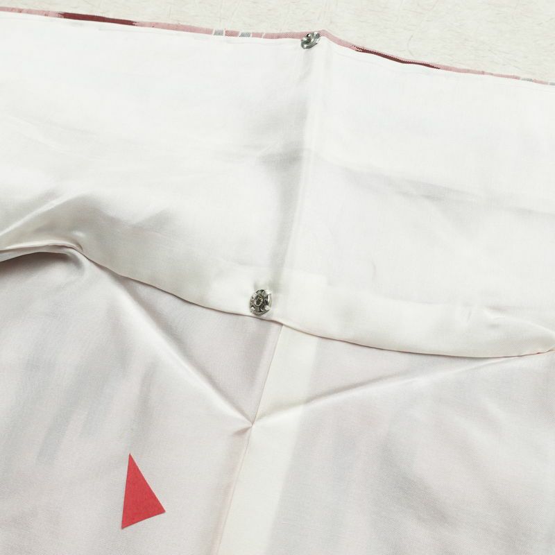 紬 良品 正絹 縞柄・線柄 袷仕立て 身丈157cm 裄丈63.5cm ピンク_画像18