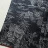 紬 しつけ糸付き 正絹 風景柄 袷仕立て 身丈156cm 裄丈64cm 青・紺_画像11