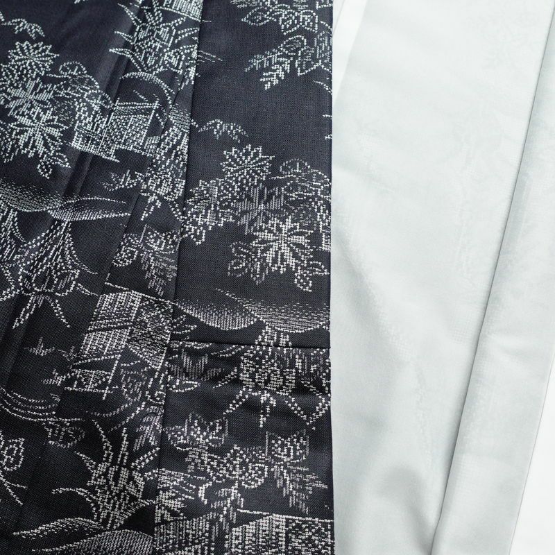 紬 しつけ糸付き 正絹 風景柄 袷仕立て 身丈156cm 裄丈64cm 青・紺_画像16