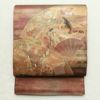 袋帯 太鼓柄 良品 正絹 人物・動物柄 箔 フォーマル 小豆・エンジ_画像1