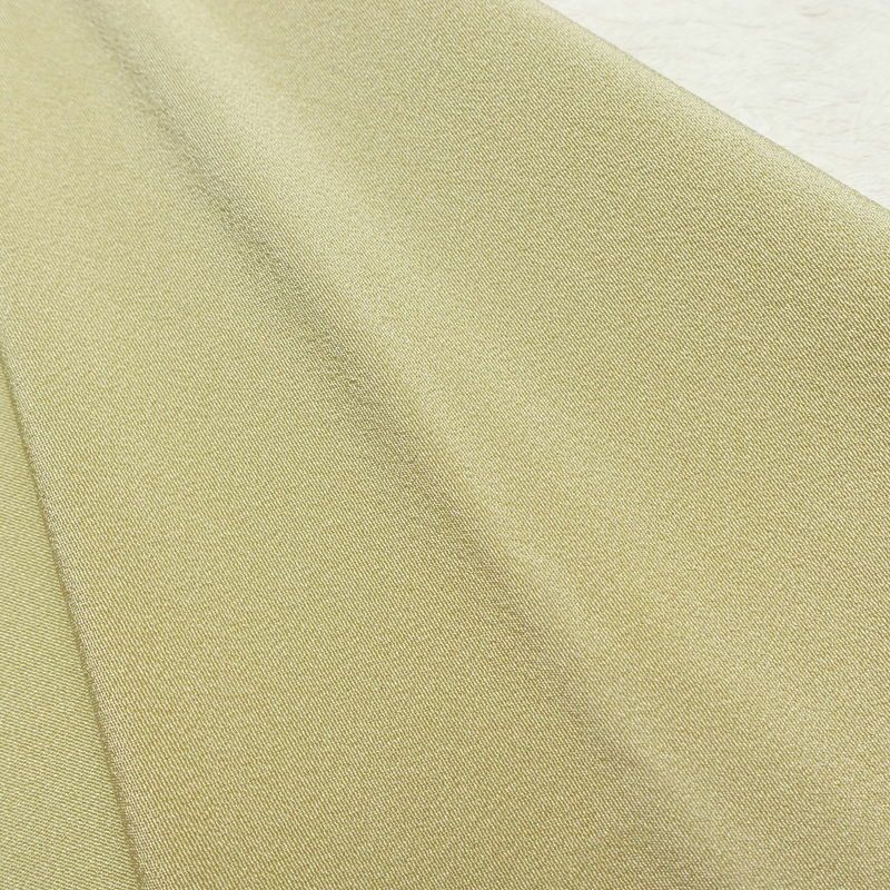 色留袖 落款入り 作家物 縮緬 一つ紋付き 正絹 風景柄 袷仕立て 身丈158cm 裄丈65.5cm 共八掛 フォーマル 着物 緑・うぐいす色_画像13