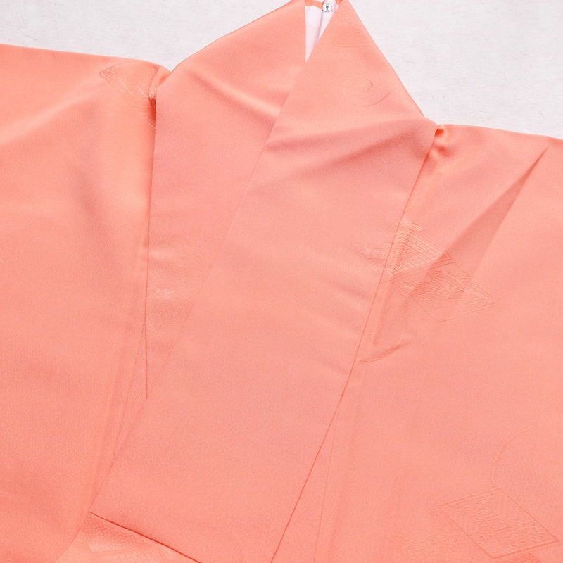 色無地 ポリエステル 古典柄 袷仕立て 身丈163.5cm 裄丈67cm 着物 ピンク_画像15