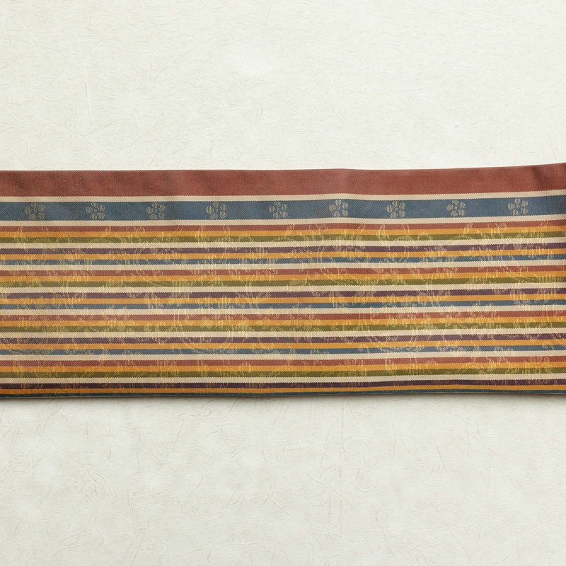 袋帯 全通柄 良品 フォーマル用 正絹 縞柄・線柄 多色使い_画像15