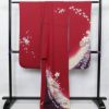 振袖 金駒刺繍 正絹 花柄 袷仕立て 身丈176cm 裄丈68cm 金彩 成人式 赤・朱_画像2