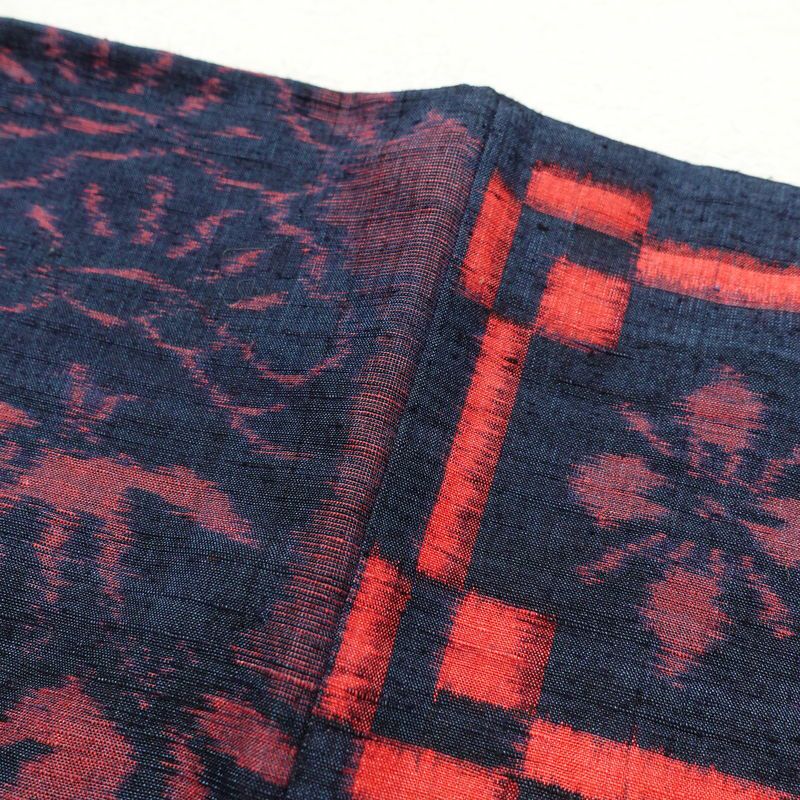 紬 良品 正絹 古典柄 袷仕立て 身丈159cm 裄丈65cm 一部しつけ糸付き 着物 青・紺_画像13