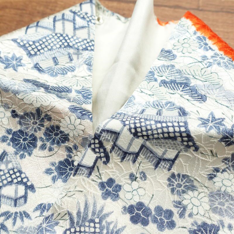 小紋 絞り 総柄 正絹 古典柄 袷仕立て 身丈157cm 裄丈65cm 小紋着物 白_画像14