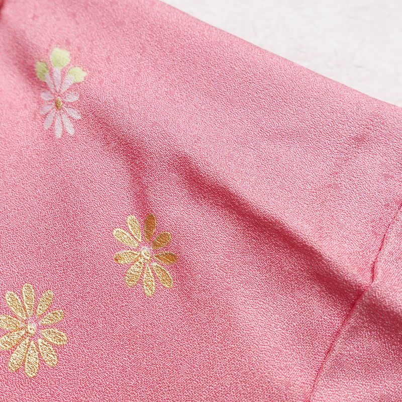 振袖 正絹 花柄 袷仕立て 身丈166cm 裄丈69cm 箔 金彩 フォーマル 着物 成人式 ピンク_画像18