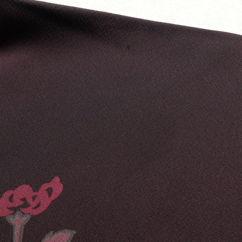 付け下げ 縮緬 正絹 花柄 袷仕立て 身丈150.5cm 裄丈65cm 金彩 フォーマル 着物 紫・藤色_画像14