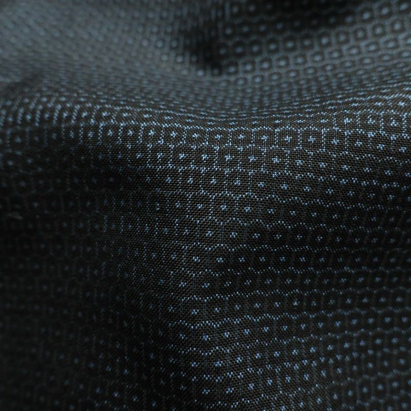 男性用 着物 羽織 セット アンサンブル しつけ糸付き 正絹 亀甲柄 袷仕立て 身丈148cm 裄丈68.5cm 着物と羽織 2点セット 青・紺_画像19