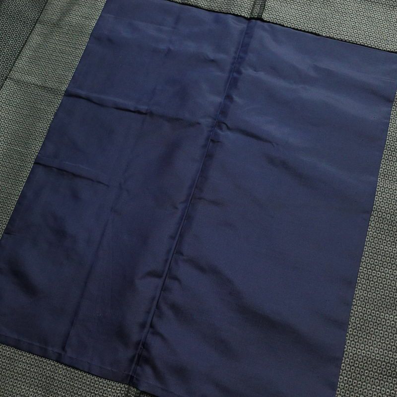 男性用 着物 羽織 2点セット 良品 アンサンブル ウール 亀甲柄 単衣仕立て 身丈138cm 裄丈69cm 一部しつけ糸付き 着物と羽織セット 黒_画像14