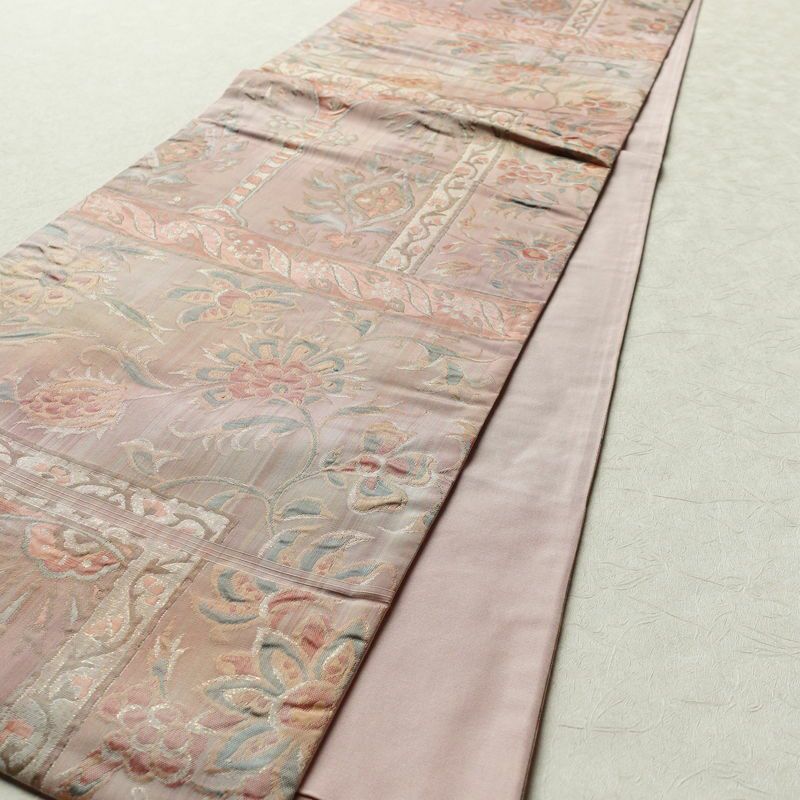 袋帯 六通柄 ふくれ織 フォーマル用 混紡 幾何学柄・抽象柄 ピンク_画像9