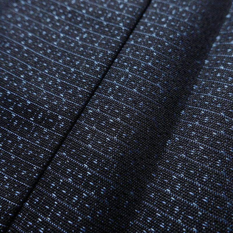 男性用 着物 アンサンブル 羽織 長襦袢 着物 しつけ糸付き ウール 亀甲柄 単衣仕立て 3点セット 身丈140cm 裄丈69cm 青・紺_画像8