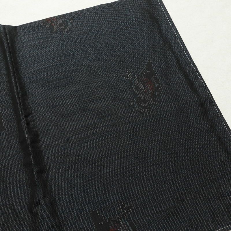 紬 良品 アンサンブル 2点セット しつけ糸付き 正絹 幾何学柄・抽象柄 袷仕立て 身丈161cm 裄丈67.5cm 着物セット 青・紺_画像11