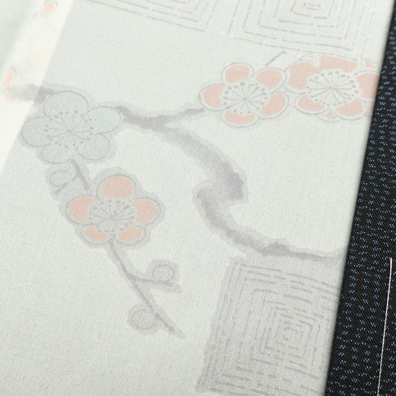 紬 良品 アンサンブル 2点セット しつけ糸付き 正絹 幾何学柄・抽象柄 袷仕立て 身丈161cm 裄丈67.5cm 着物セット 青・紺_画像20