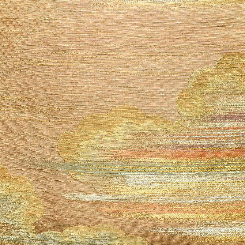 袋帯 六通柄 良品 フォーマル用 正絹 雲柄 金通し 橙_画像2