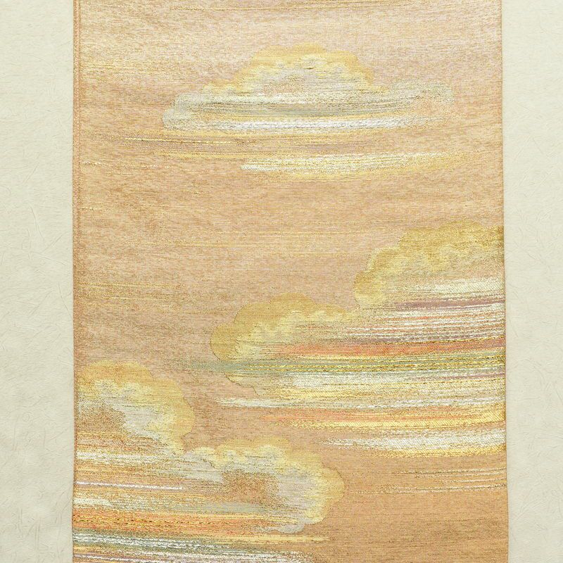 袋帯 六通柄 良品 フォーマル用 正絹 雲柄 金通し 橙_画像8