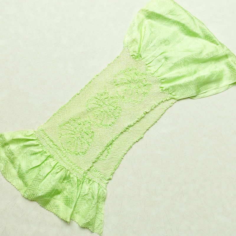 帯揚げ 正絹 古典柄 緑・うぐいす色_画像2