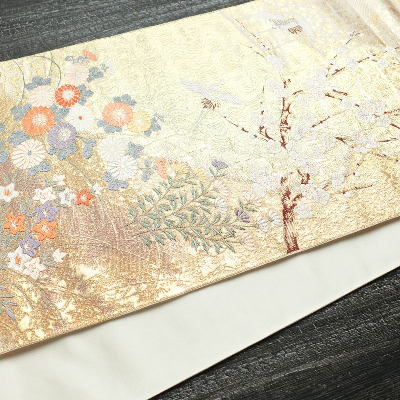 袋帯 六通柄 フォーマル用 正絹 古典柄 箔 金・銀_画像11