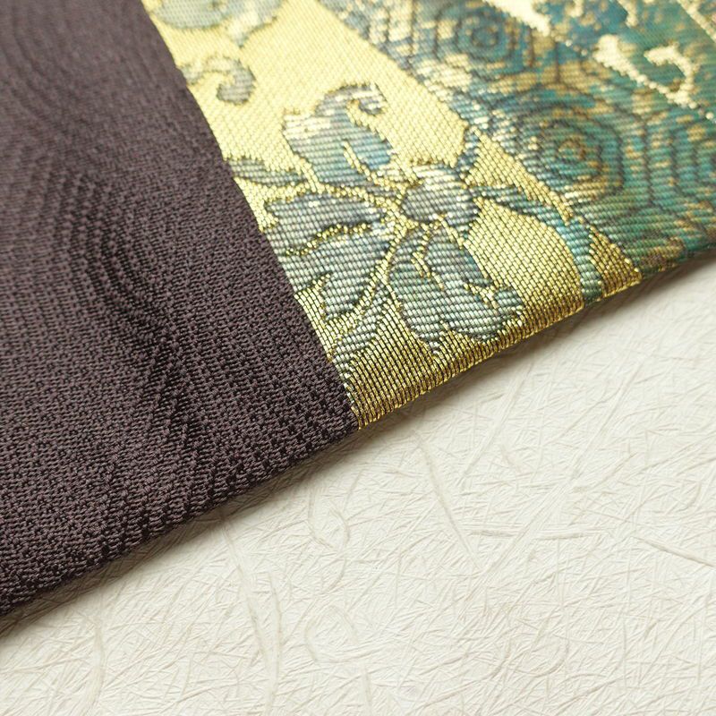 袋帯 六通柄 良品 フォーマル用 正絹 幾何学柄・抽象柄 緑・うぐいす色_画像18