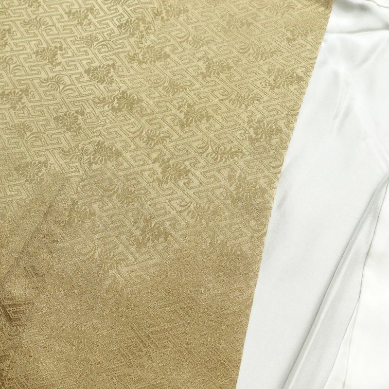 訪問着 金駒刺繍 絞り 正絹 花柄 袷仕立て 身丈157cm 裄丈64cm 刺繍 金彩 フォーマル 着物 緑・うぐいす色_画像17