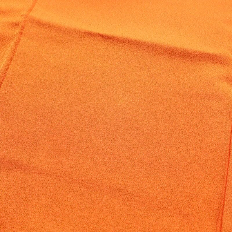 付け下げ 正絹 花柄 袷仕立て 身丈159.5cm 裄丈66cm 金彩 附下 着物 橙_画像11