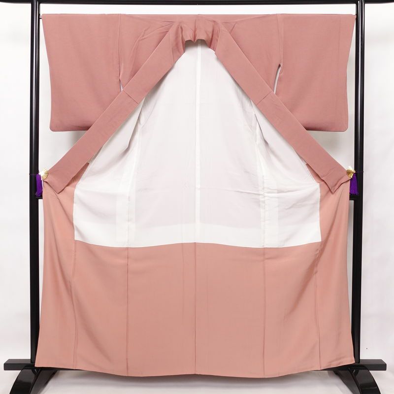 小紋 一つ紋付き 鮫小紋 正絹 古典柄 袷仕立て 身丈160.5cm 裄丈67cm 着物 ピンク_画像3