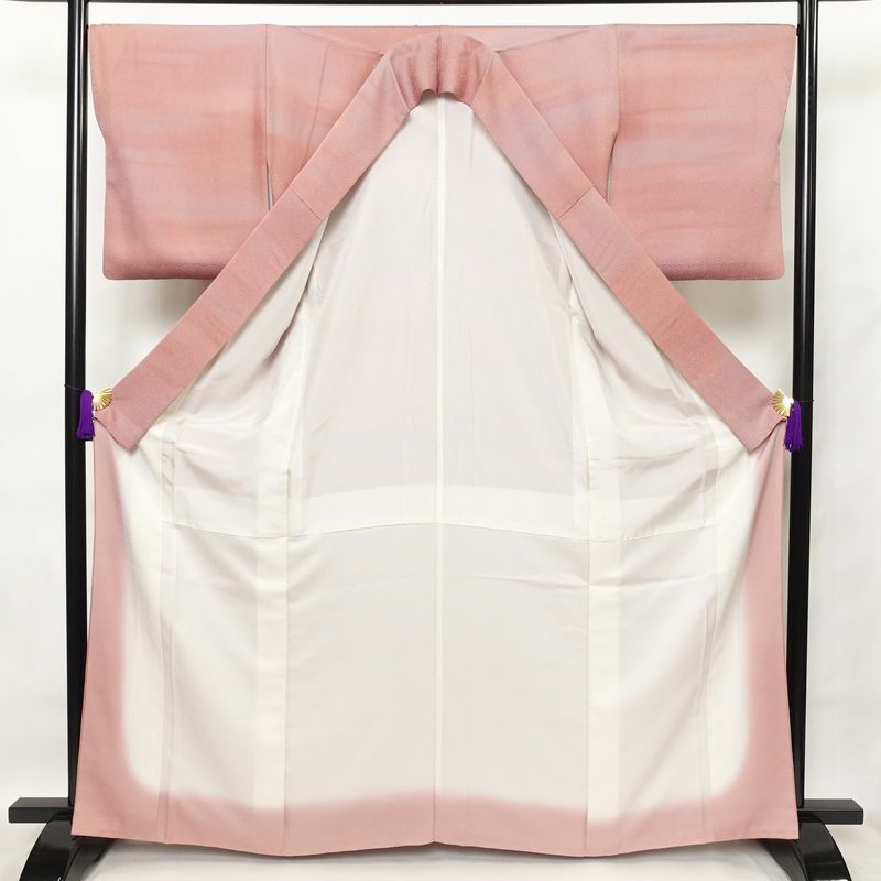 小紋 正絹 その他の柄 袷仕立て 身丈164.5cm 裄丈67.5cm ピンク_画像3