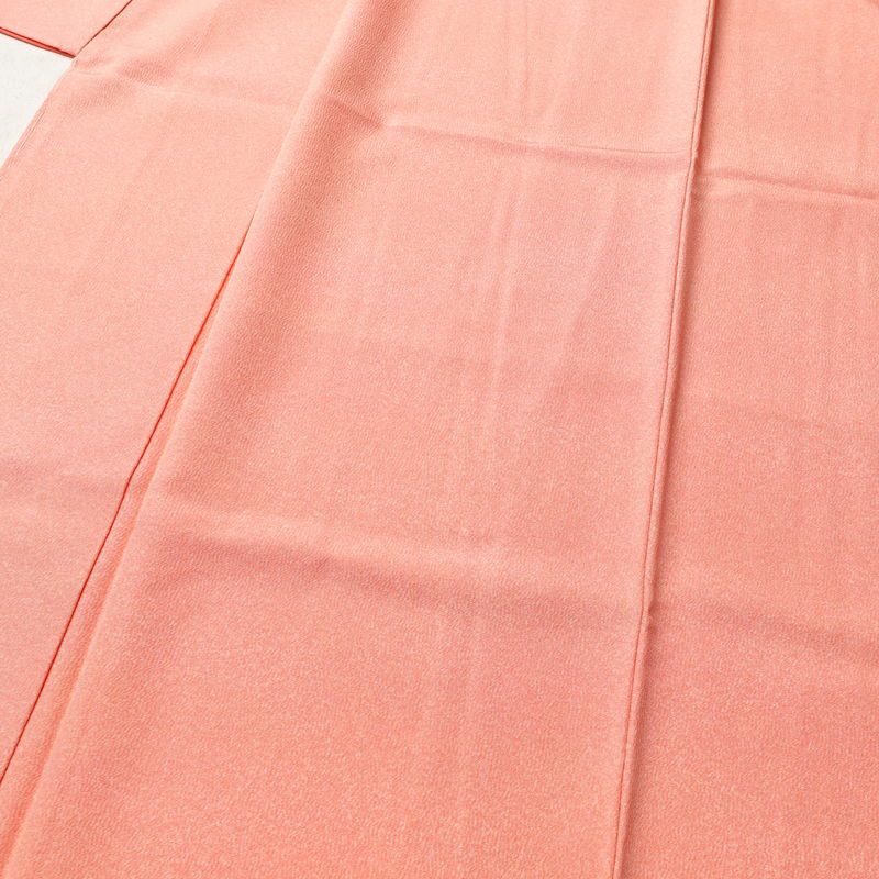 色無地 良品 しつけ糸付き 縮緬 正絹 その他の柄 袷仕立て 身丈158.5cm 裄丈64.5cm ピンク_画像5