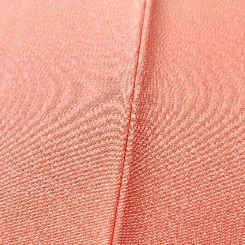 色無地 良品 しつけ糸付き 縮緬 正絹 その他の柄 袷仕立て 身丈158.5cm 裄丈64.5cm ピンク_画像8