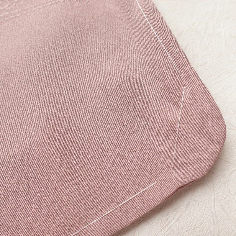 色無地 良品 しつけ糸付き 一つ紋付き 正絹 流水・波柄 袷仕立て 身丈159cm 裄丈65.5cm ピンク_画像14