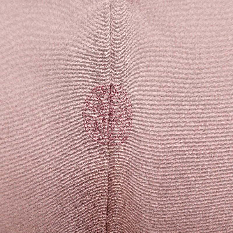 色無地 良品 しつけ糸付き 一つ紋付き 正絹 流水・波柄 袷仕立て 身丈159cm 裄丈65.5cm ピンク_画像20