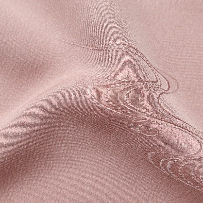 色無地 良品 しつけ糸付き 一つ紋付き 正絹 流水・波柄 袷仕立て 身丈159cm 裄丈65.5cm ピンク_画像21