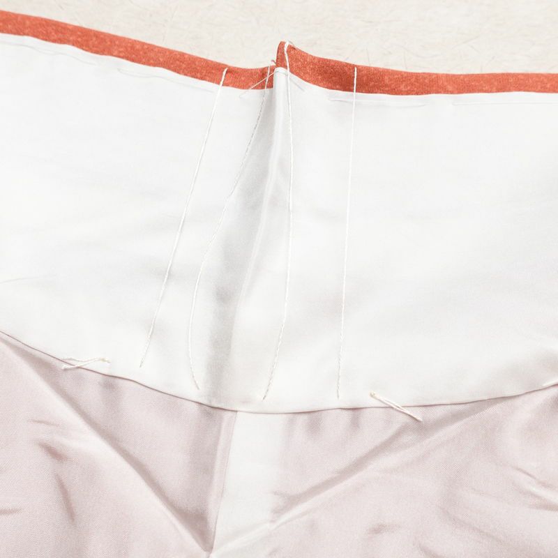 訪問着 良品 絞り 正絹 花柄 袷仕立て 身丈159cm 裄丈68cm 箔 金彩 赤・朱_画像19