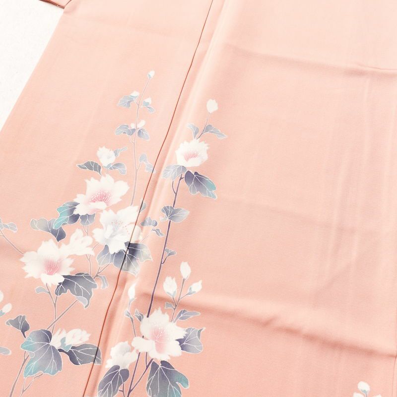 訪問着 正絹 花柄 袷仕立て 身丈152cm 裄丈63cm ピンク_画像5