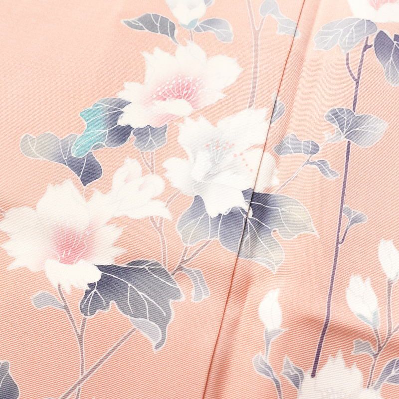 訪問着 正絹 花柄 袷仕立て 身丈152cm 裄丈63cm ピンク_画像6