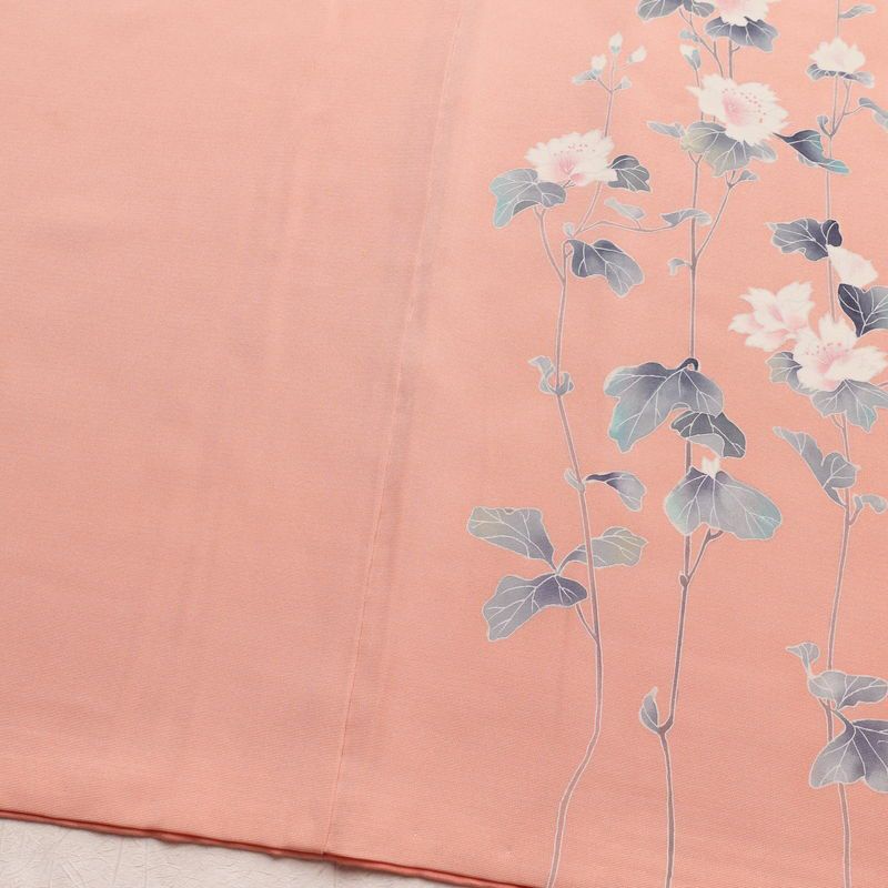 訪問着 正絹 花柄 袷仕立て 身丈152cm 裄丈63cm ピンク_画像11
