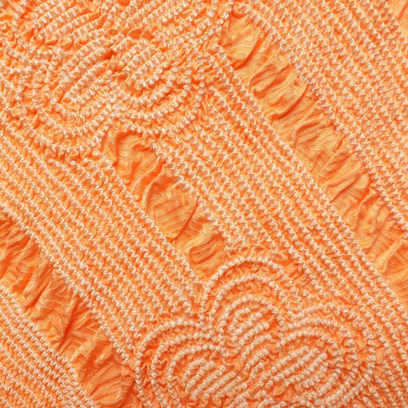 帯揚げ 絞り 正絹 花柄 橙_画像4