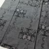 紬 正絹 木の葉・植物柄 袷仕立て 身丈162.5cm 裄丈65cm つむぎ グレー_画像4