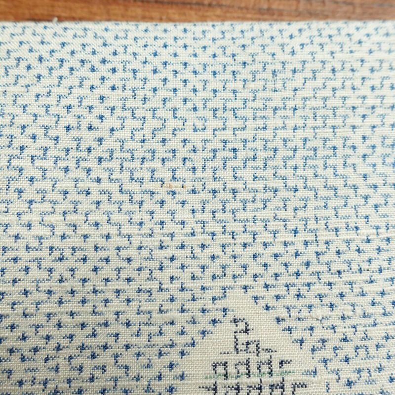 紬 正絹 蝶・昆虫柄 袷仕立て 身丈167.5cm 裄丈65.5cm つむぎ 青・紺_画像17