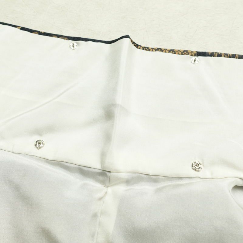 小紋 良品 正絹 古典柄 袷仕立て 身丈153cm 裄丈64cm 一部しつけ糸付き 雪輪 青・紺_画像19