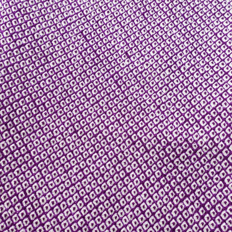 小紋 絞り 総絞り 正絹 古典柄 袷仕立て 身丈158cm 裄丈66cm 紫・藤色_画像6