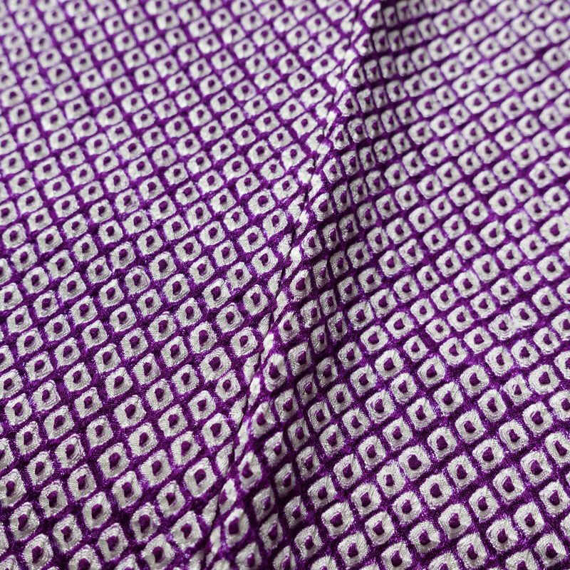 小紋 絞り 総絞り 正絹 古典柄 袷仕立て 身丈158cm 裄丈66cm 紫・藤色_画像9